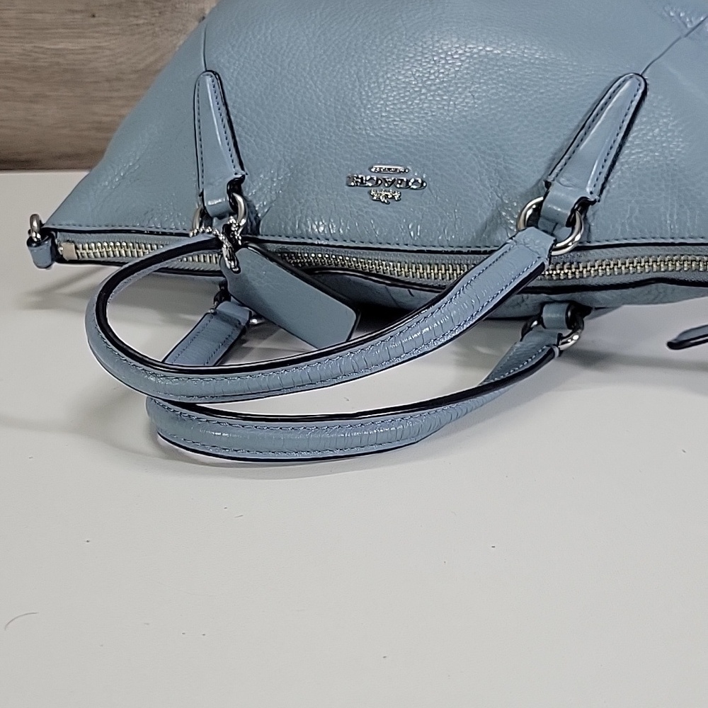 Coach Mini Kelsey Light Blue Leather Tote Crossbody Bag F57563 - Picture 6 of 15
